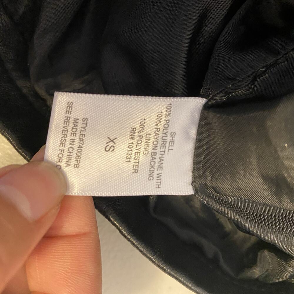 Charlotte Russe XS Black Faux Leather Biker Jacket Jacket Zip Up Punks Grudge - Picture 10 of 11